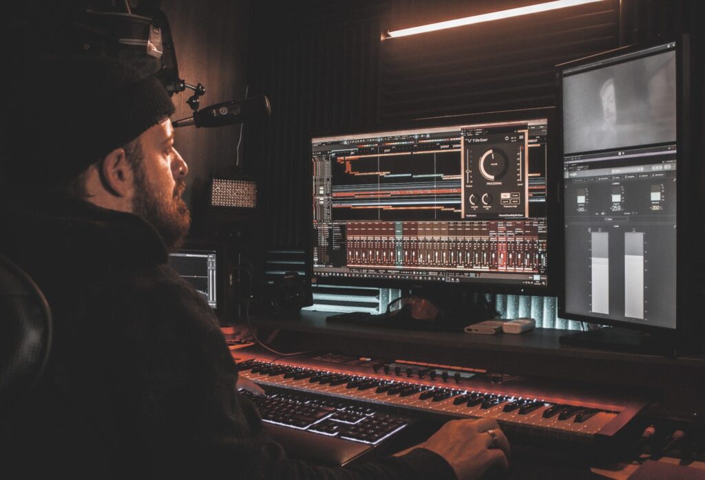 man using affordable DAW techivation music software